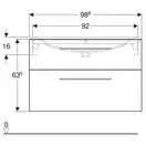 Тумба под раковину Geberit Selnova Square, slim rim 100 см, орех светлый 501.215.00.1