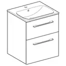 Тумба с раковиной Geberit Selnova Square slim rim 55 см, белый глянцевый (501.232.00.1)