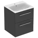 Тумба с раковиной Geberit Selnova Square slim rim 55 см, лава матовая (501.233.00.1)