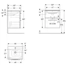 Тумба с раковиной Geberit Selnova Square slim rim 55 см, лава матовая (501.233.00.1)