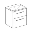 Тумба с раковиной Geberit Selnova Square slim rim 60 см, лава матовая (501.237.00.1)