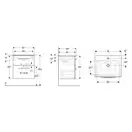Тумба с раковиной Geberit Selnova Square slim rim 60 см, лава матовая (501.237.00.1)