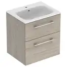 Тумба с раковиной Geberit Selnova Square slim rim 60 см, светлый орех (501.239.00.1)
