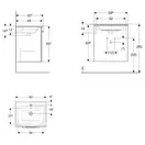Тумба с раковиной Geberit Selnova Square slim rim 60 см, светлый орех (501.239.00.1)