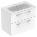 Тумба с раковиной Geberit Selnova Square slim rim 80 см, белый глянцевый (501.240.00.1)