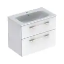 Тумба с раковиной Geberit Selnova Square slim rim 80 см, белый глянцевый (501.240.00.1)