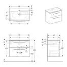 Тумба с раковиной Geberit Selnova Square slim rim 80 см, белый глянцевый (501.240.00.1)