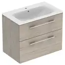 Тумба с раковиной Geberit Selnova Square slim rim 80 см, орех светлый (501.243.00.1)