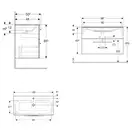 Тумба с раковиной Geberit Selnova Square slim rim 100 см, белый глянцевый (501.244.00.1)