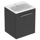 Тумба с раковиной Geberit Selnova Square slim rim 55 см, лава матовая (501.249.00.1)