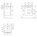 Тумба с раковиной Geberit Selnova Square slim rim 55 см, лава матовая (501.249.00.1)
