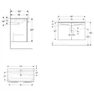 Тумба с раковиной Geberit Selnova Square slim rim 100 см, лава матовая (501.261.00.1)