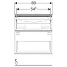 Тумба с раковиной Geberit iCon slim rim 60 см, корпус и фасад - орех тёмный / ручки - лава мат 502.335.JR.1