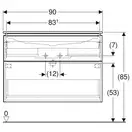 Тумба с раковиной Geberit iCon slim rim 90 см, корпус и фасад - белый мат / ручки - белый мат 502.337.01.3