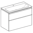 Тумба с раковиной Geberit iCon slim rim 90 см, корпус и фасад - дуб / ручки - лава мат 502.337.JH.1