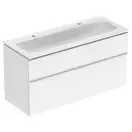 Тумба с раковиной Geberit iCon slim rim 120 см, корпус и фасад - белый глянец / ручки - белый мат 502.338.01.1