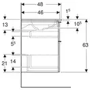 Тумба с раковиной Geberit iCon slim rim 120 см, корпус и фасад - белый глянец / ручки - белый мат 502.338.01.1