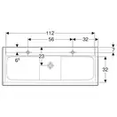 Тумба с раковиной Geberit iCon slim rim 120 см, корпус и фасад - белый мат / ручки - белый мат 502.338.01.3