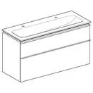 Тумба с раковиной Geberit iCon slim rim 120 см, корпус и фасад - дуб / ручки - лава мат 502.338.JH.1