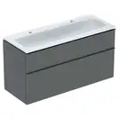 Тумба с раковиной Geberit iCon slim rim 120 см, корпус и фасад - лава мат / ручки - лава мат 502.338.JK.1