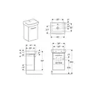 Комплект умивальника Geberit Selnova Square з шафкою, одні двері: B=45см, H=64.9см, T=35см, білий (502.746.00.1)