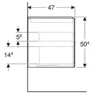 Тумба подвесная Geberit One 60 х 47 х h50,4 см, цвет - белый глянцевый 505.261.00.1