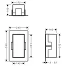 Ниша в стене с открытой рамой Hansgrohe XtraStoris Minimalistic 30 х 15 х 14 см, чёрный матовый (56076670) фото 3 Aquada.com.ua