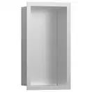 Настенная ниша из матовой нержавеющей стали с дизайнерской рамкой Hansgrohe XtraStoris Individual 30 х 15 х 10 см, матовая нержавеющая сталь (56094800) фото 1 Aquada.com.ua