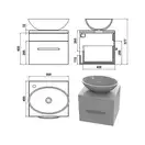 Snail Тумба «Адель» з умивальником «Фієста» Гранат T102 (500КМ174T102)