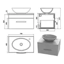 Snail Тумба «Мадлен» з умивальником «Фієста» Гранат T102 (700КМ174T102)