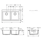 Hansgrohe S510-F770 Мийка кухонна, Stonegrey (43316290)