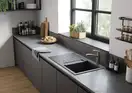 Кухонна мийка з автоматичним зливним гарнітуром Hansgrohe S520-F345, чорний графіт 43356170