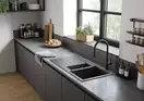 Кухонна мийка з автоматичним зливним гарнітуром Hansgrohe S520-F530, чорний графіт 43357170