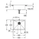 Grohe K700U Мойка для кухни, нержавеющая сталь (31574SD1)