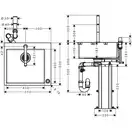 Кухонна мийка Hansgrohe C71 C71-F450-06 Sink combi 550x500 зі змішувачем, stainless steel (43201800)