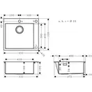 Hansgrohe S71 S712-F450 Мойка кухонная, нержавеющая сталь (43305800)