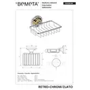 144208168 Retro Мильничка металева(золото/хром), Bemeta (144208168)