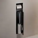 Вбудований тримач для йоржика та туалетного паперу Hansgrohe XtraStoris Rock, колір - Matt Black  56062670