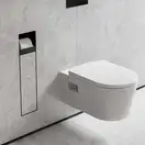Вбудований тримач для йоржика та туалетного паперу Hansgrohe XtraStoris Rock, колір - Matt Black  56062670