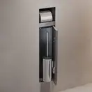 Вбудований тримач для йоржика та туалетного паперу Hansgrohe XtraStoris Rock, колір - Brushed Stainless Steel  56062800