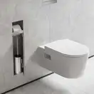 Вбудований тримач для йоржика та туалетного паперу Hansgrohe XtraStoris Rock, колір - Brushed Stainless Steel  56062800