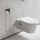 Вбудований тримач для йоржика та туалетного паперу Hansgrohe XtraStoris Rock, колір - Brushed Stainless Steel  56062800