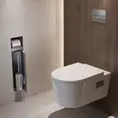 Вбудований тримач для йоржика та туалетного паперу Hansgrohe XtraStoris Rock, колір - Brushed Stainless Steel  56062800