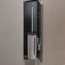 Вбудований тримач для йоржика та туалетного паперу Hansgrohe XtraStoris Rock, колір - Brushed Stainless Steel  56062800