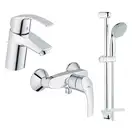 Набор смесителей для ванны 3-в-1 Grohe Eurosmart S (цвет - хром) (123244S) фото 1 Aquada.com.ua