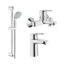 Набор смесителей для ванны 3-в-1 Grohe Bau Edge S (цвет - хром) (123265S) фото 1 Aquada.com.ua