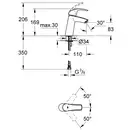 Набор смесителей для ванны 3-в-1 Grohe Eurosmart (цвет - хром) (123389М) фото 8 Aquada.com.ua
