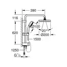 Набор смесителей для ванны 3-в-1 Grohe Eurosmart (цвет - хром) (123389М) фото 9 Aquada.com.ua