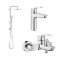 Набір змішувачів Grohe Eurosmart New 3 в 1 для ванни та душу, хром (UA123246R0)