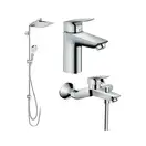 Набір змішувачів для ванни Hansgrohe EcoSmart Logis 100 / Crometta Reno (71104 + 7140 + 27289000), хром (20200002)